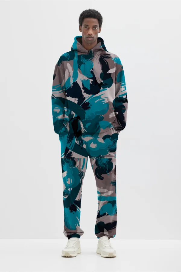 Blue Brush All Over Printed Winter Co-ord Set