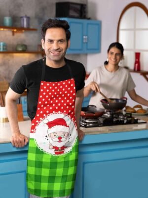 Cutesantaprintedchristmasapronmal