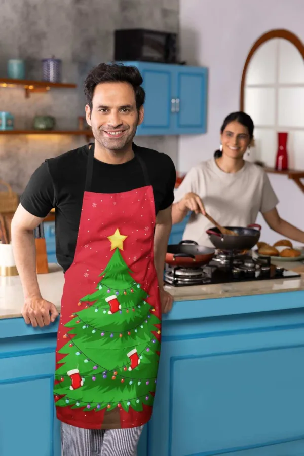 Xmas Tree Printed Christmas apron