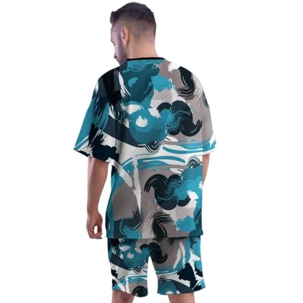 Blue Brush All Over Printed Co-ord Set of Men