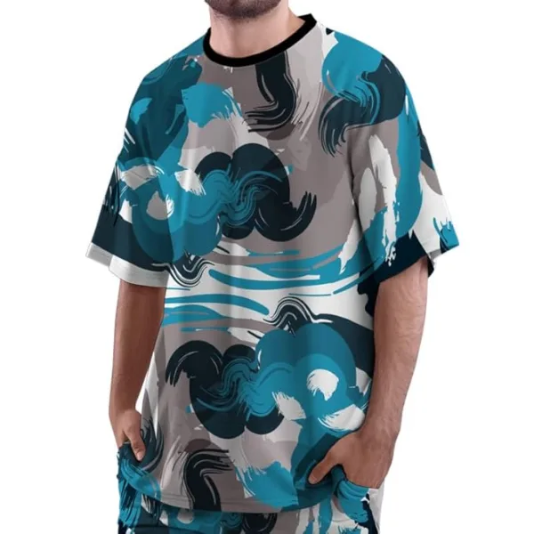 Blue Brush All Over Printed Co-ord Set of Men