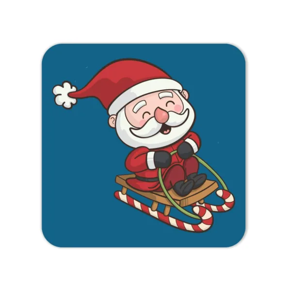 Happy Santa Claus Acrylic Tea Coasters