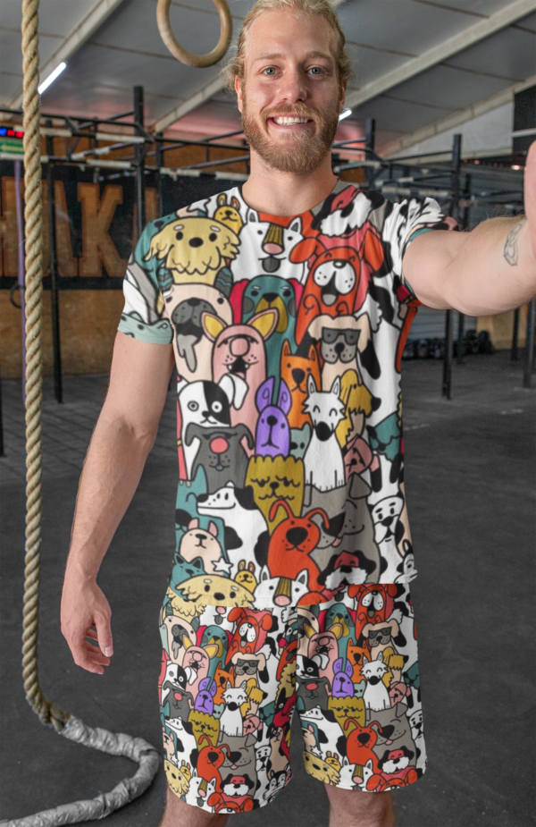 Cartoon Doodle All Over Printed Co-ord Set of Men