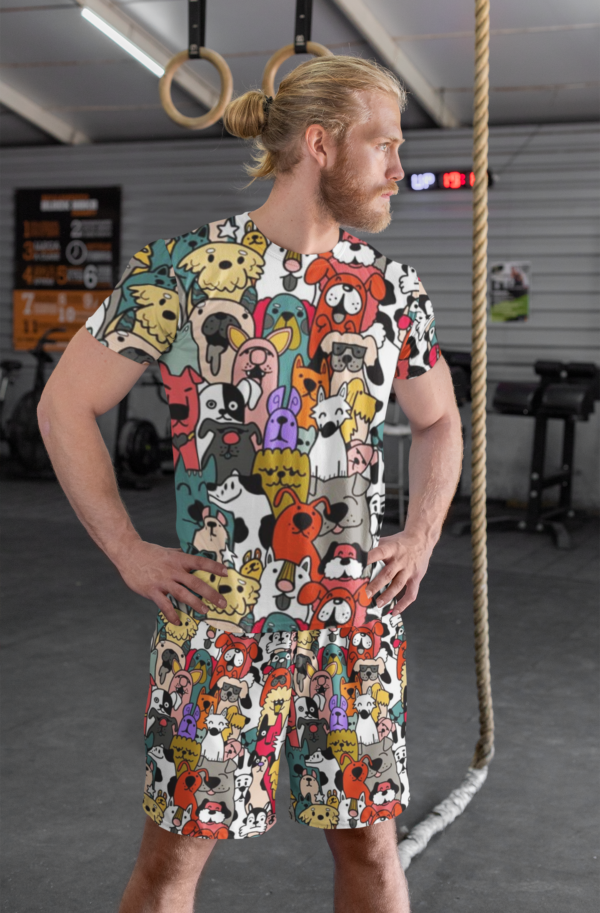 Cartoon Doodle All Over Printed Co-ord Set of Men