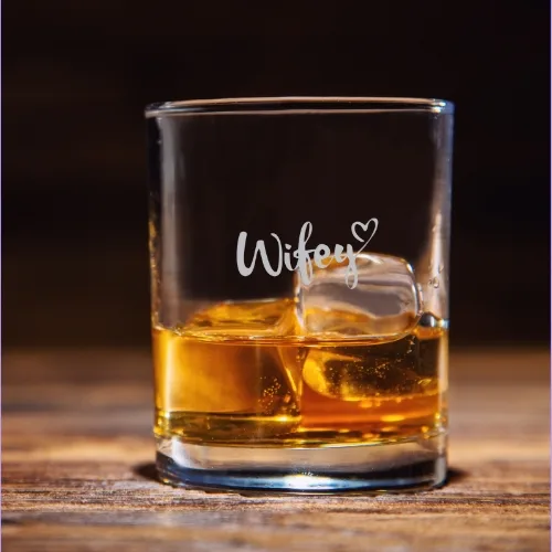 Valentine Gifts Wifey Engraved Whiskey Glass For Wife