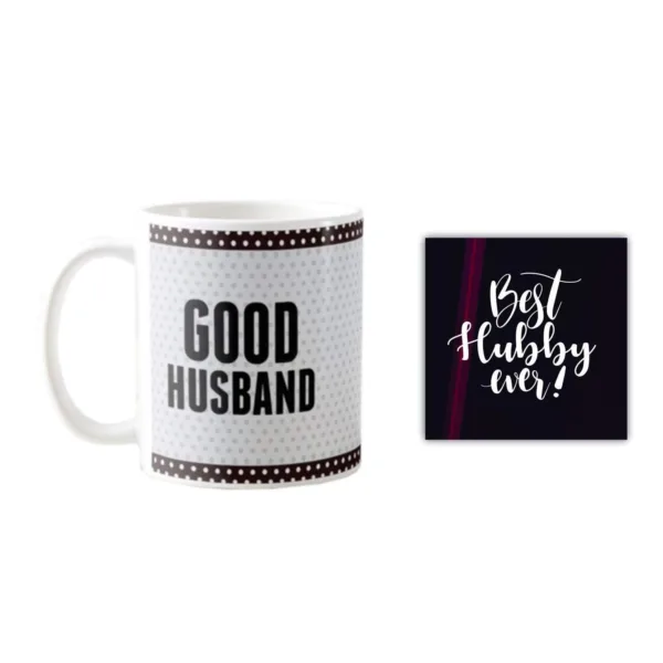 Valentine Gift Hamper Coffee Mug Good Husband & Cushion