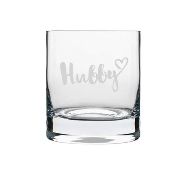 Valentine Gifts for Husband Hubby Whiskey Glass with Coaster