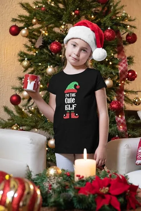 Elf Family Printed Christmas T-Shirt for Kids