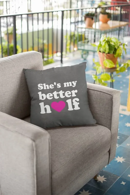 Valentine Gift She & He's mine Cushion Cover For Husband Wife