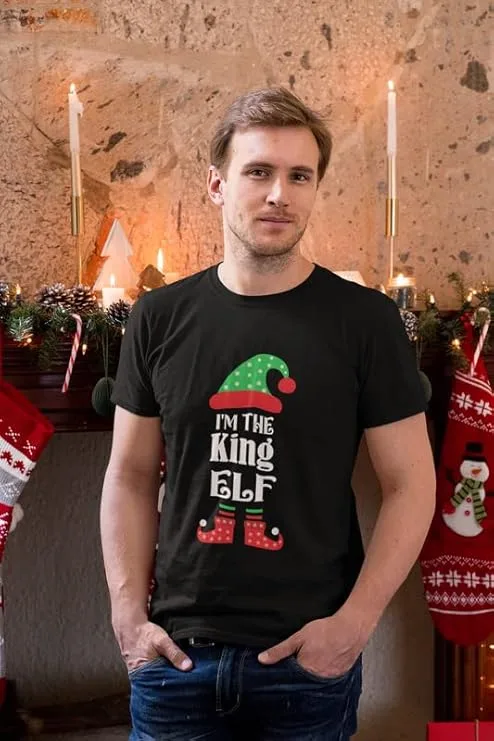 Elf Family Printed Christmas T-Shirt for Men