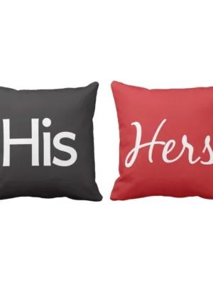 Valentine Gifts Charming His Hers Love Throw Cushion Covers Set of 2