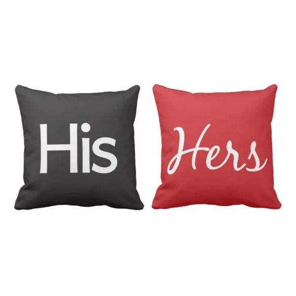 Valentine Gifts Charming His Hers Love Throw Cushion Covers Set of 2