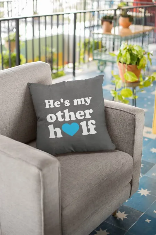 Valentine Gift She & He's mine Cushion Cover For Husband Wife