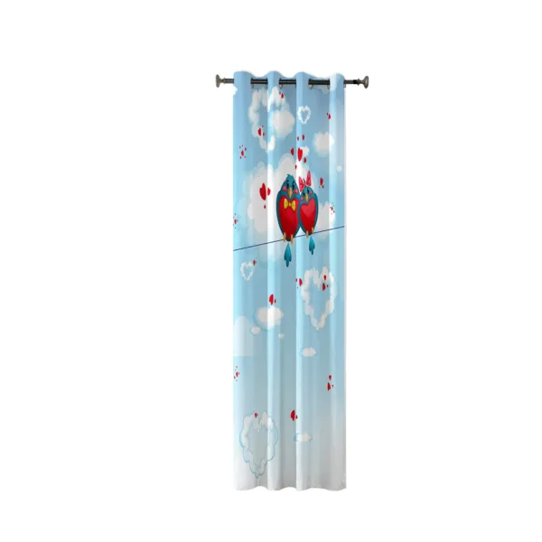 Valentine Day Gift Curtain Love Birds For Romantic Couples