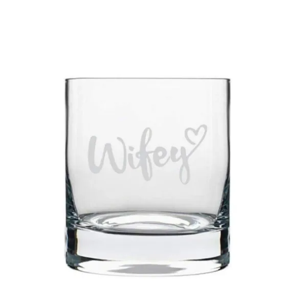 Valentine Gifts for Wife Wifey Whiskey Glass with Coaster