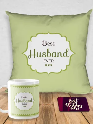 Valentine Gift Hamper Best Husband Ever Coffee Mug & Cushion