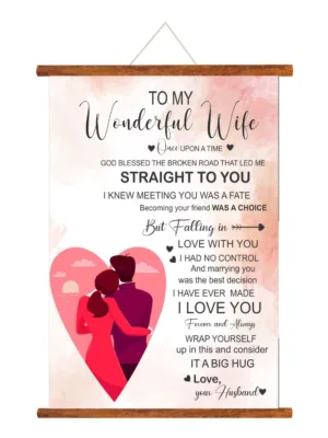 To My Wonderful Wife I love You Valentine Scroll