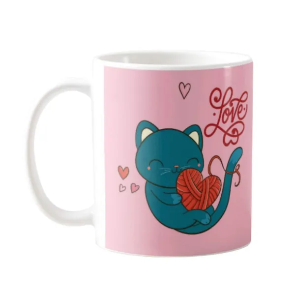 Valentine Gifts Hamper Coffee Mug Cute Cat Love & Cushion Cover