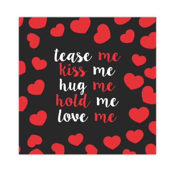 Valentine Gift Fridge Magnet Tease Kiss Hug Hold and Love Me