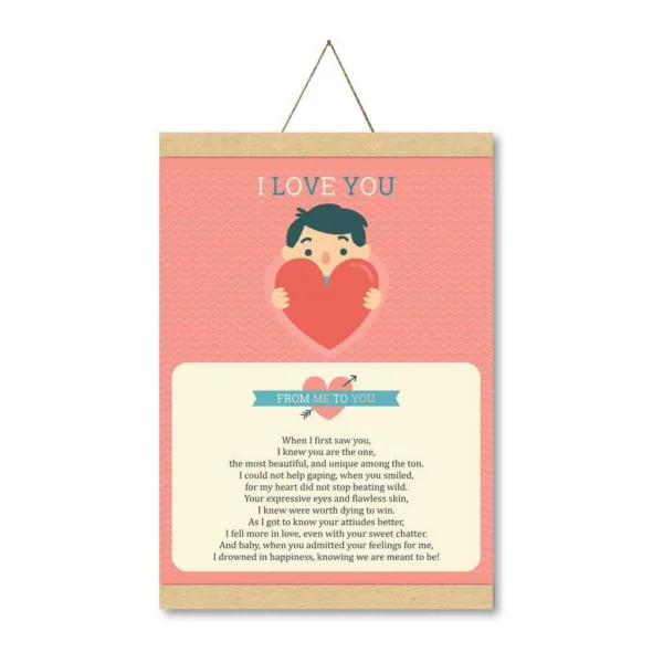 YaYa cafe Valentine Greeting Card for Girlfriend Wife Boyfriend Husband Valentine Recipe Love Scroll Gifts - 15 x 20 inches