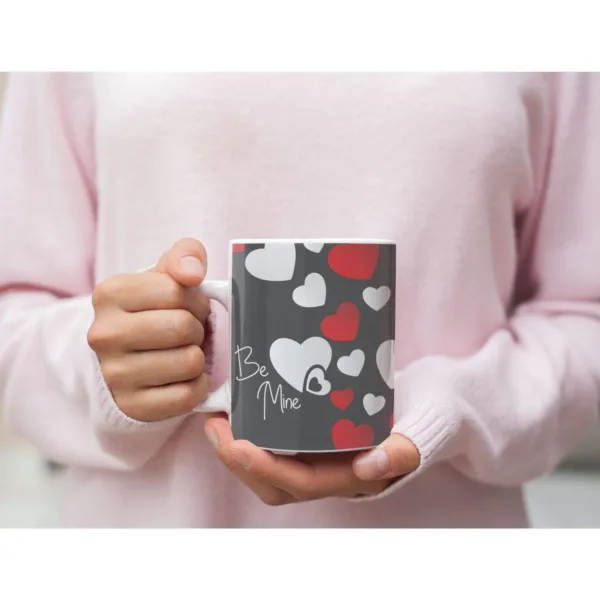 Valentine Gift Coffee Mug Be Mine Heart & Cushion Cover