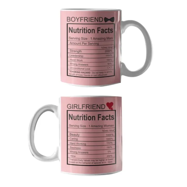 Valentine Gifts Coffee Mug Couple Nutrition Facts For Couples