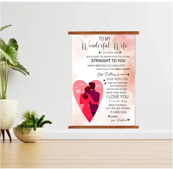 TheYaYaCafe valentine Gifts for Wife greeting card love romantic To My Gorgeous Wife scroll 12x16 Inches (Pink)