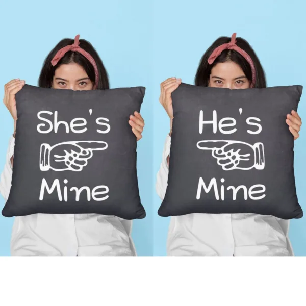 Valentine Gifts He Mine She Mine His Her Love Cushion Covers