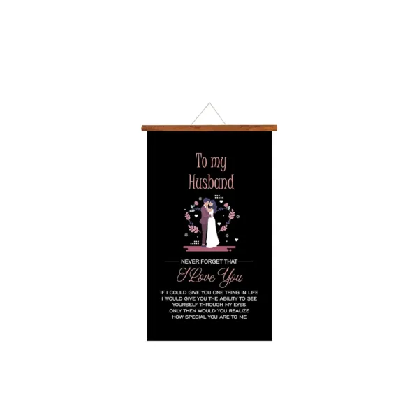 TheYaYaCafe valentine's Day Gifts for Husband greeting card love romantic To My Husband I Love You scroll 15x20 Inches (Black)