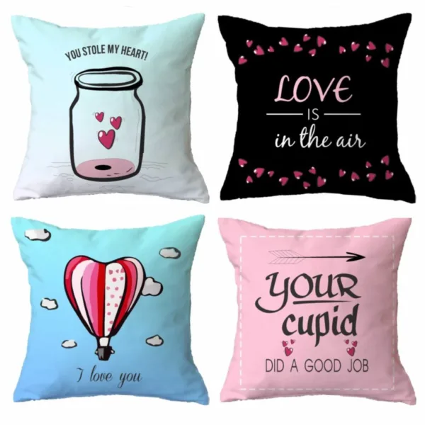 Love Is In The Air Valentine Special Gift Couple Cushion Covers