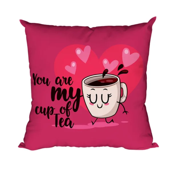 Valentine Gift Coffee Mug You Are My Cup Of Tea & Cushion