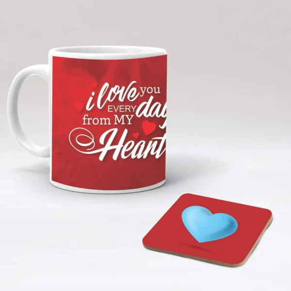 Valentine Couple Gifts I Love You Every Day Combo Cushion & Coffee Mug