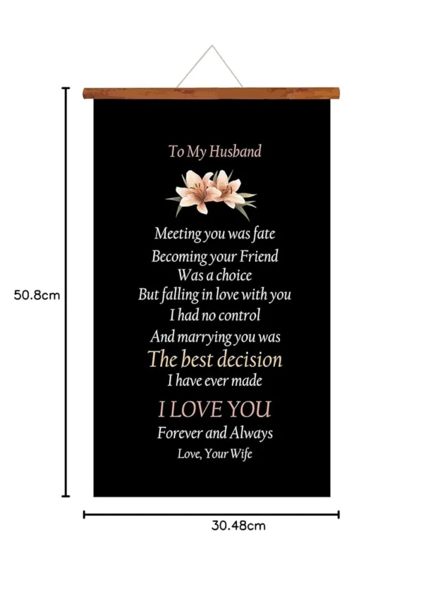 TheYaYaCafe valentine's Day Gifts for Husband greeting card love romantic To My Husband I Love You scroll 15x20 Inches (Black)