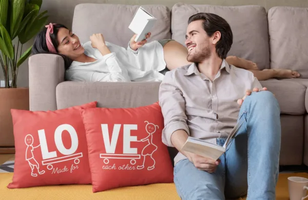 Valentine Couple Gift Love Made For Each Other Cushions