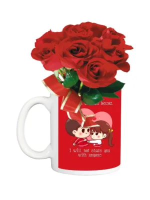 Valentine Gifts I Can't Share You Coffee Mug & Bunch Of Roses