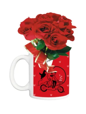 Valentine Gifts Let's Ride Together Coffee Mug & Bunch Of Roses