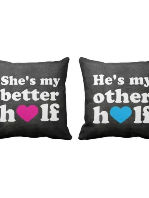 Valentine Gift She & He's mine Cushion Cover For Husband Wife