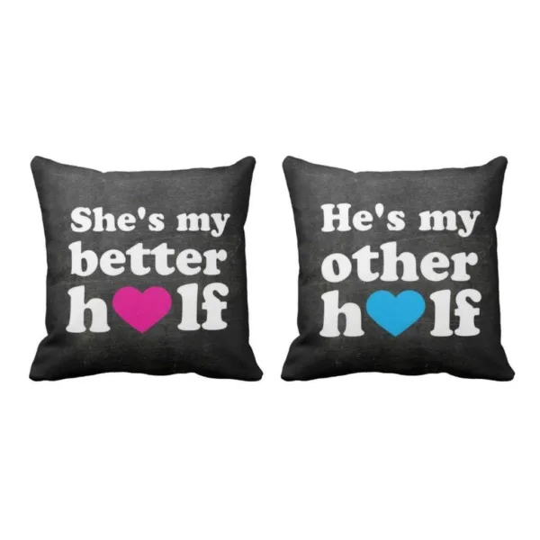 Valentine Gift She & He's mine Cushion Cover For Husband Wife