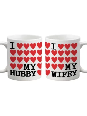 Valentine Gifts Coffee Mugs I Love My Hubby Wifey Set Of 2