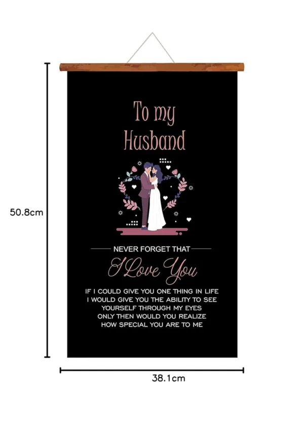 TheYaYaCafe valentine's Day Gifts for Husband greeting card love romantic To My Husband I Love You scroll 15x20 Inches (Black)