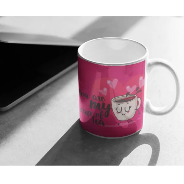 Valentine Gift Coffee Mug You Are My Cup Of Tea & Cushion