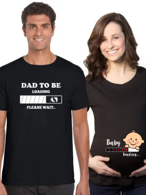 Dad to be Loading & Baby Loading Maternity Couple T-Shirts