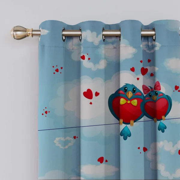 Valentine Day Gift Curtain Love Birds For Romantic Couples