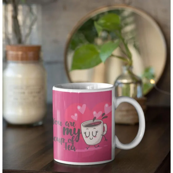 Valentine Gift Coffee Mug You Are My Cup Of Tea & Cushion