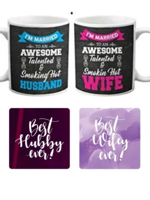 Valentine Gift Coffee Mugs Awesome Husband & Wife Set