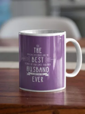 Valentine Gift Coffee Mug The Best Husband Ever & Coaster