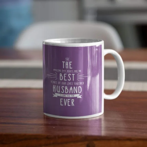 Valentine Gift Coffee Mug The Best Husband Ever & Coaster