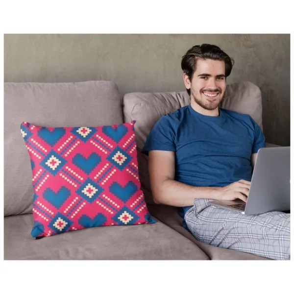 Valentine Gift Infatuated Hearts Printed Cushion Cover For Couples