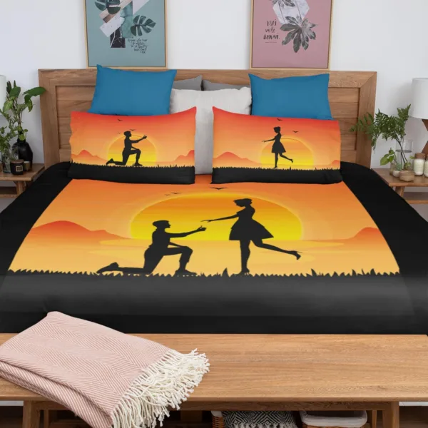 Romantic Valentine Printed Couple Bedsheet - TheYaYaCafe