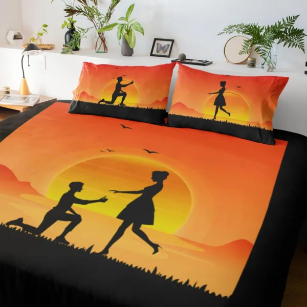 Romantic Valentine Printed Couple Bedsheet - TheYaYaCafe